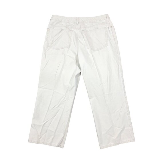 Lands End Khakis Cropped Pants Womens 12 Beige Tan Cotton Blend Pants - Picture 10 of 11